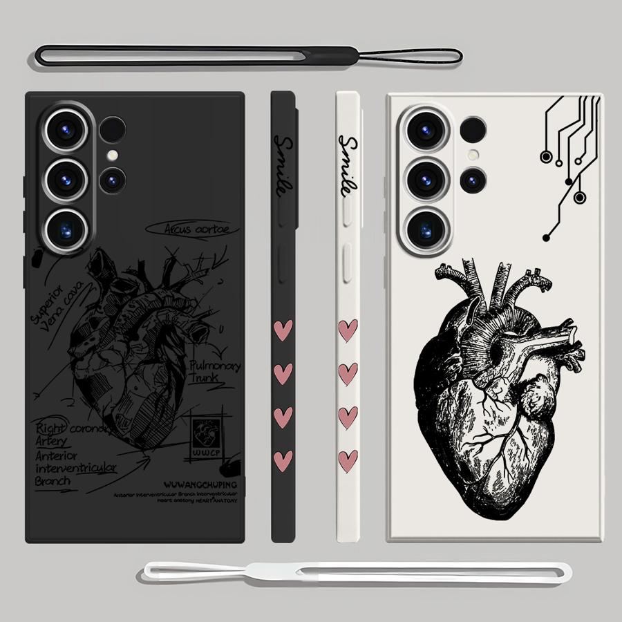 Creative Cardiovascular Model Heart Soft Phone Case for Samsung Galaxy S25 S21 S22 S23 S24 S20 FE S10 Plus Note 10 20 Ultra