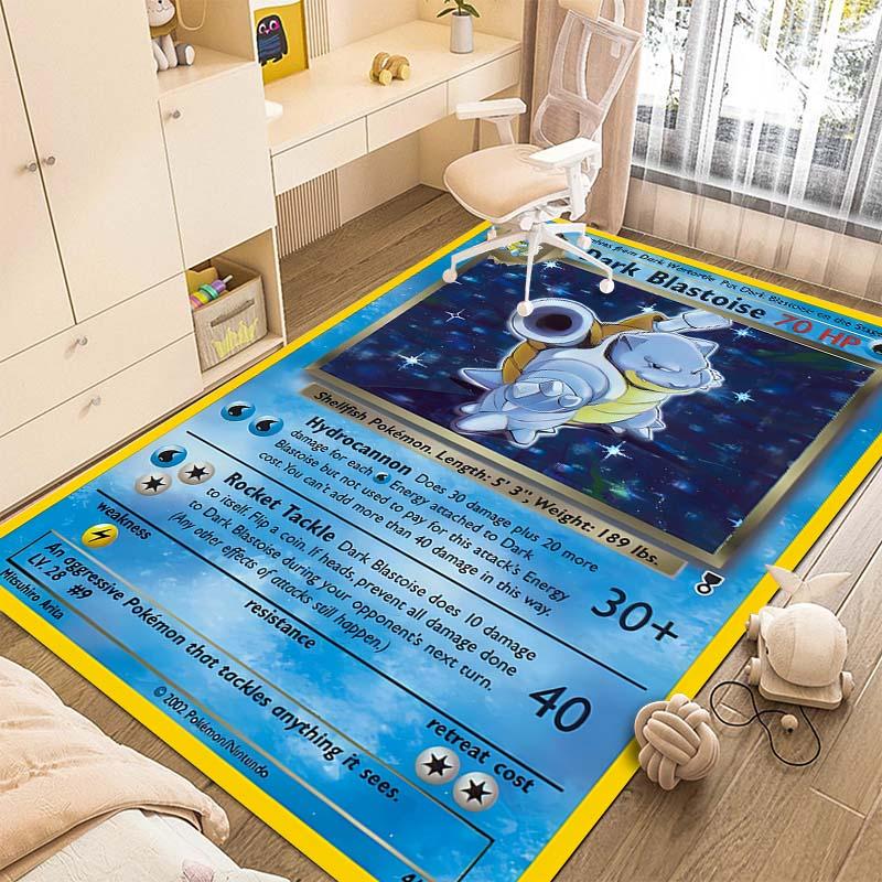1PC Pokémon Game Cards Print Carpet for Living Room Bedroom Kid's Room Home Decor Area Rug Non-slip Mat Sofa Cloakroom Mat