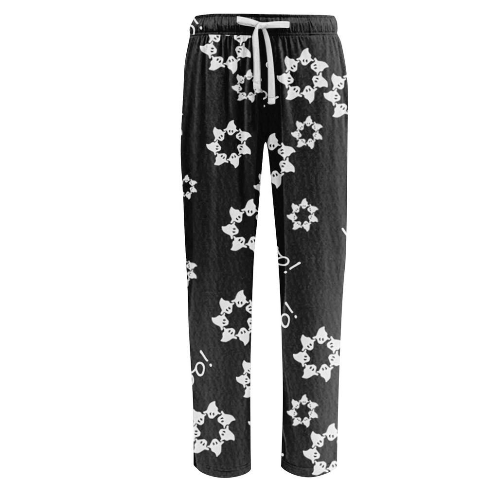 Anime-Pyjamahose, Nachtwäsche, lässige Hose mit Kordelzug und elastischer Taille, bequeme, gerade, lockere Yoga-Hose