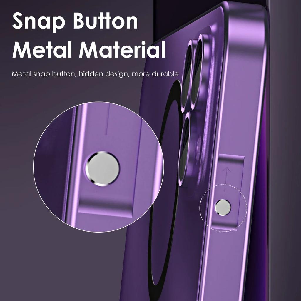 Fashion Metal Frame Phone Case For iPhone Air 13 14 15 16 17 18 Pro Max Plus  Aluminum PC Back Panel  Cover For Apple 18 Promax