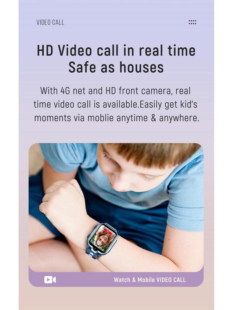 K15H Kids' 4G GPS Phone Watch: Waterproof, Video, Call & Photo Capability