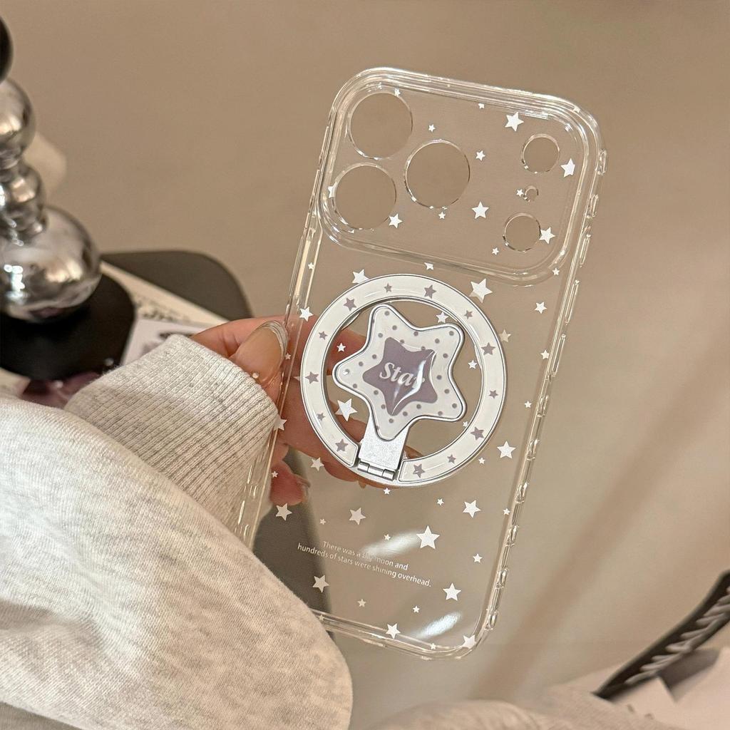 Creative White Star Magnetic Phone Case for iPhone 16, iPhone 17, and iPhone 17 Pro Max