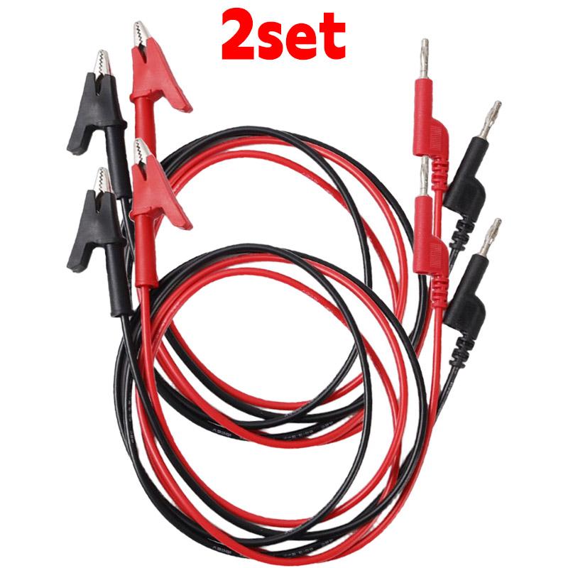 Red Black Alligator Clips Banana Plug Test Leads Double-ended Crocodile Test Clips Cable Lead Connector Multimeter Measure Tool