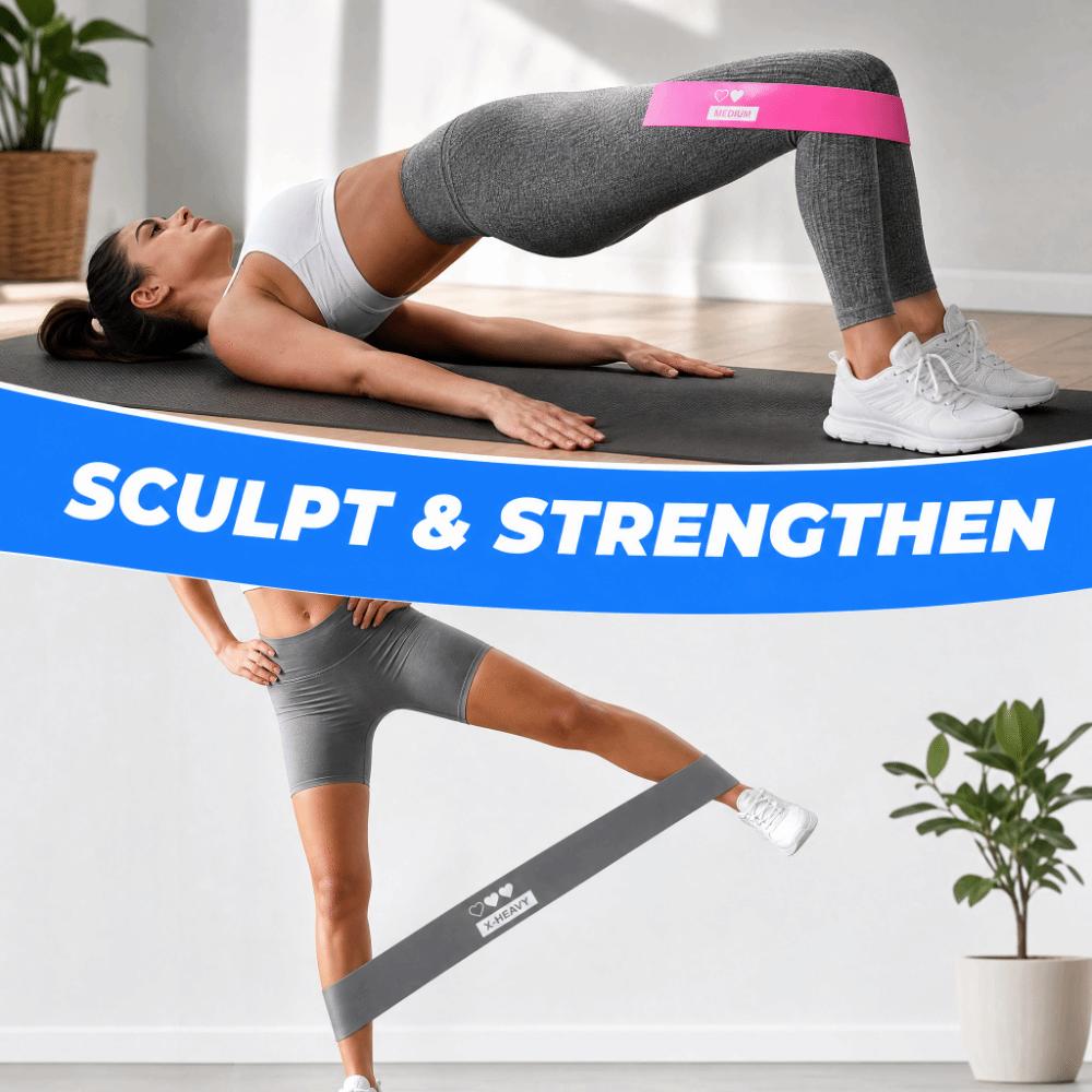 5PCS Color Coded Loop Bands Latex Resistance Loop Bands Portable Resistance Bands Set  Leg Workout
