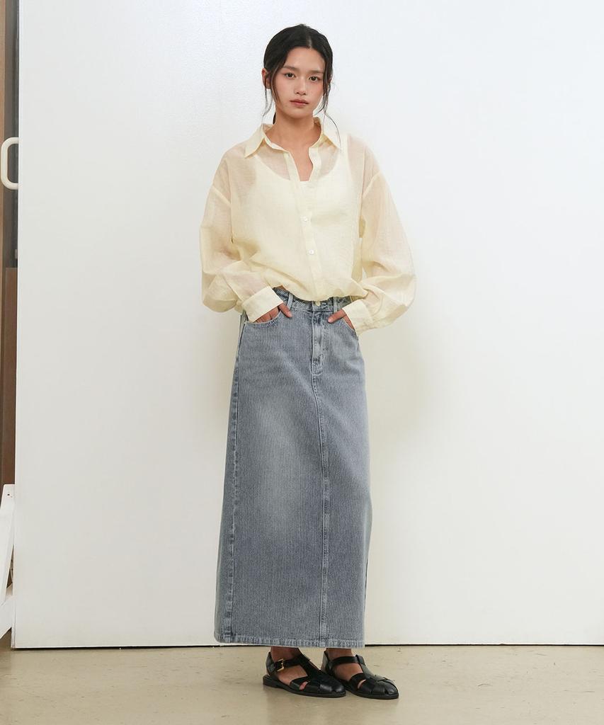 GENERALIDEA Denim Maxi Skirt [Sky Blue] / Gf2Lsk513