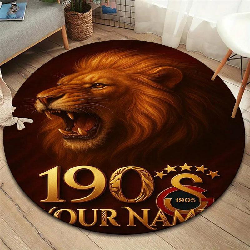 Galatasaray S Custom Name Round Area Rug,Carpet Rug for Living Room Bedroom Sofa Playroom Decor,Non-slip Floor Mat