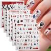 Nageldesign-Aufkleber 6 Bögen Halloween für Damen, Kürbis Geist Fledermaus Totenkopf Kunst Maniküre Dekoration Abziehbilder, Zubehör Home Salon Aufkleber