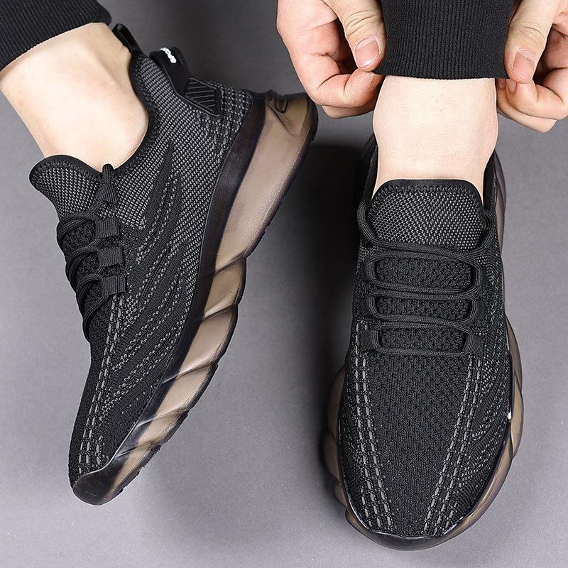 Black shoes men's summer thin fly-woven mesh casual sports trendy shoes breathable Wenzhou coconut men's shoes