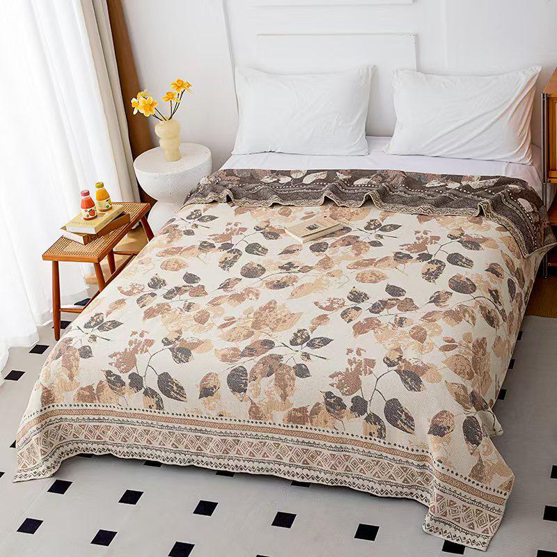 Customizable Pure Cotton 4-Layer Gauze Jacquard Blanket - Perfect New Year Gift