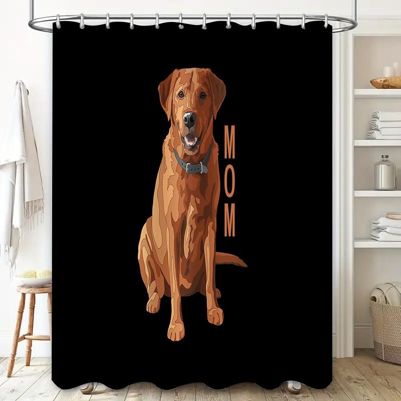 Golden Retriever Shower Curtain Dog Breed Pattern Bathroom Decor Pet Lover Gift Home Decor Waterproof Fabric Washable Wall Art