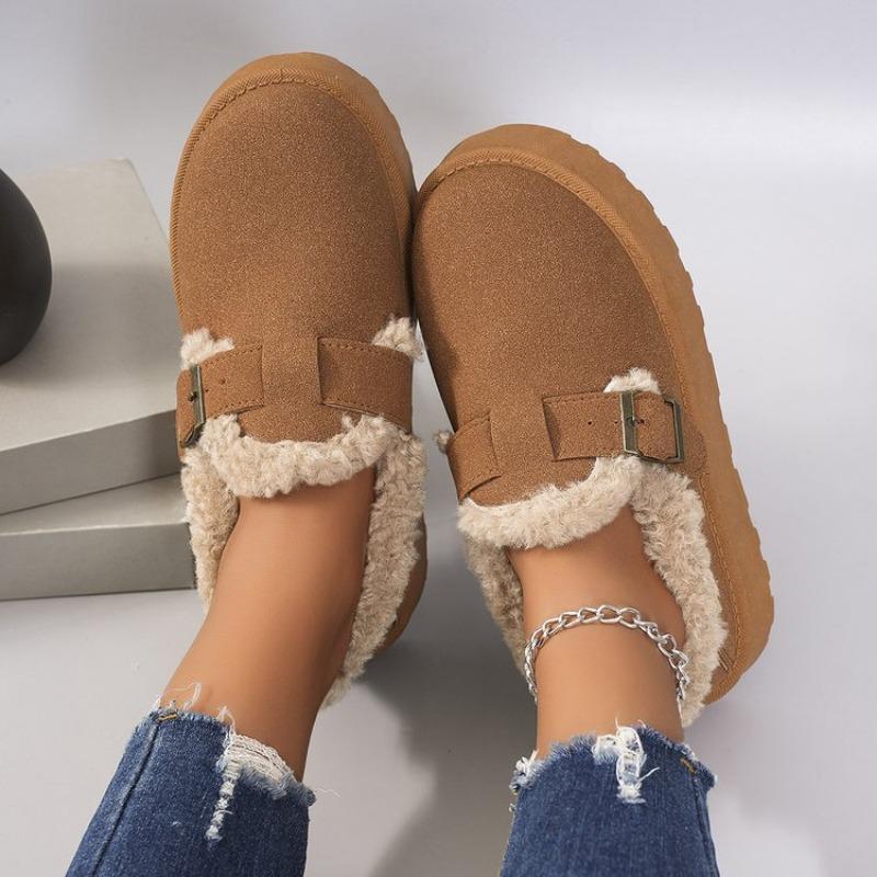 Women's cotton shoes autumn and winter new large size round head thick sole short plush fashion women's shoes
