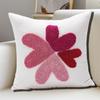 Redness Heart Embroidery Pillows Cover, Cotton Canvas Cushions Case for Home and Office Decoration