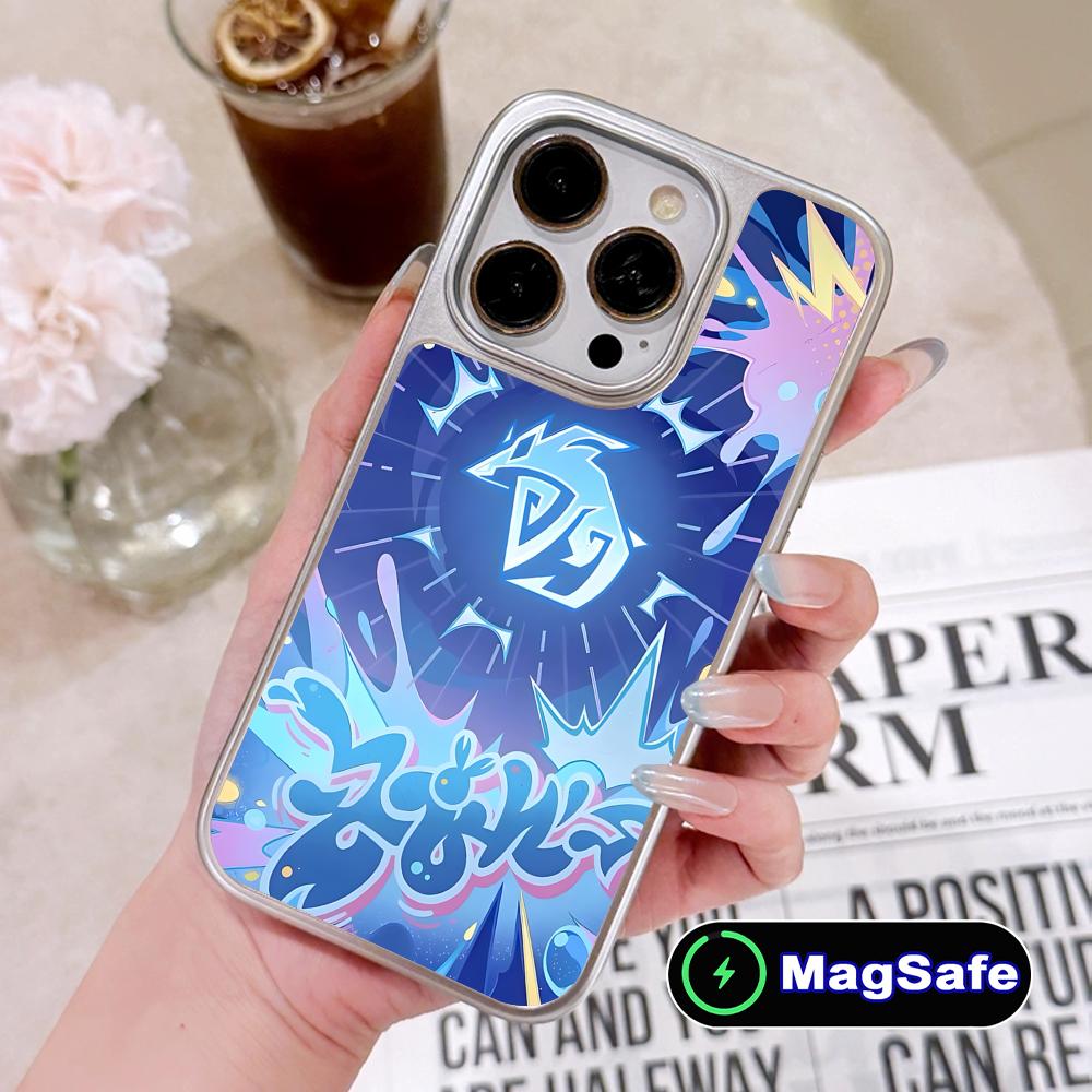 Game GI Mualani Silver Plating Magsafe Mobile Phone Case for iPhone 17 16 15 14 13 12 11 Air Pro Max Plus Colorful Cover