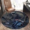 The Addams Family,Gothic Devil Chair Mat Round Rug Office Carpet, Machine Washable, Non Slip, Suitable for Living Rooms, Bedrooms