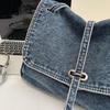 Vintage Denim Bag Women's Large Capacity Shoulder Bag Commuter Tote Bag