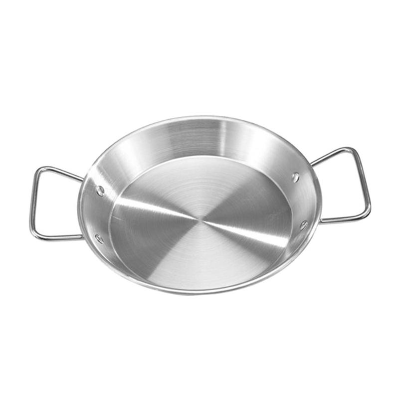 

Stainless Steel Double Handle Plate Pan Food Tray Skillet 24cm