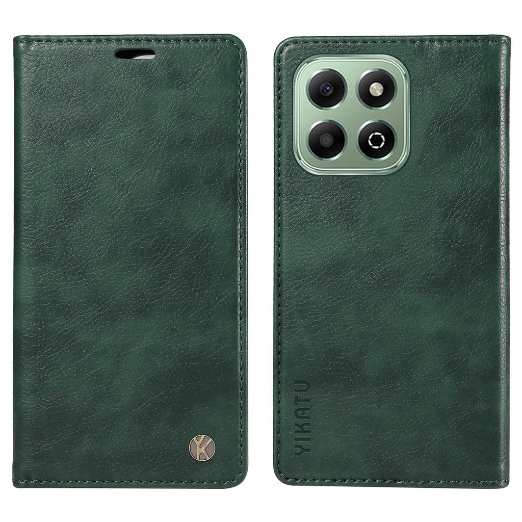 YIKATU YK-006 For Honor X6b 4G Case Wallet Litchi Grain Leather Phone Cover Magnetic Auto-Absorbed