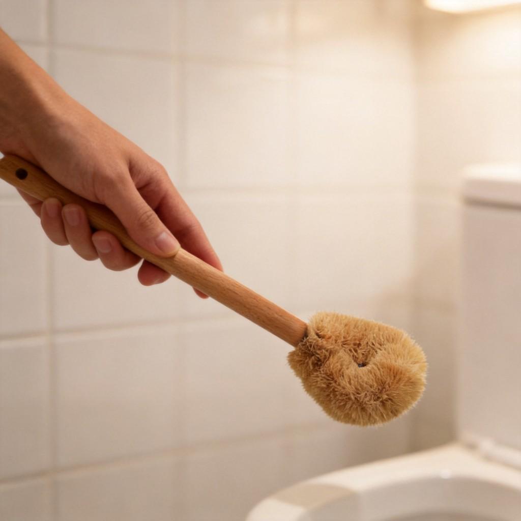 Toilet Brush With Long Handle And Coconut Fiber For Bathroom Cleaning