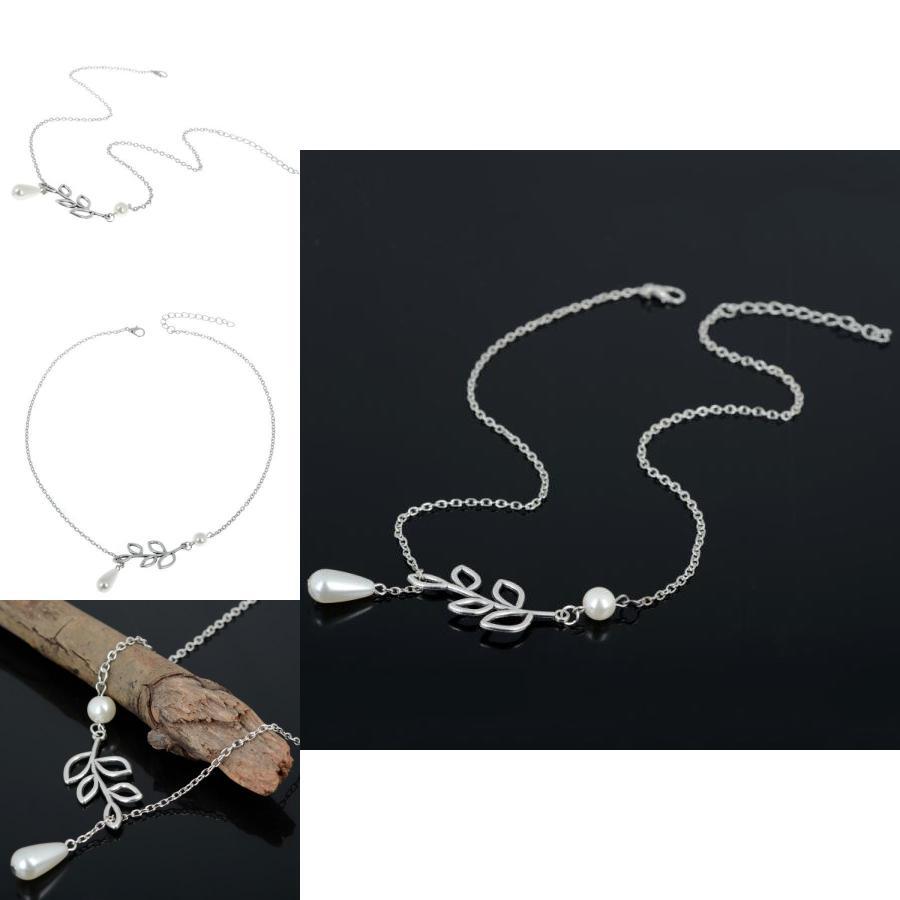 Chic And Stylish Alloy Leaf Pearl Necklace Perfect For Summer Fashion Trends