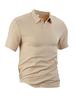 Men's Breathable Sweat Wicking Sweatshirt, Loose and Casual, Solid Color Jacquard Fabric, Men's Short Sleeved Polo Shirt