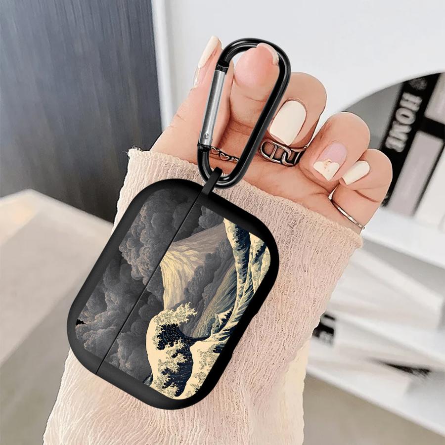 Case For Airpods 2 3 1 Pro3 Pro 4 Pro2 Earphone Cases Cover Japanese Mountain Waves Landscape