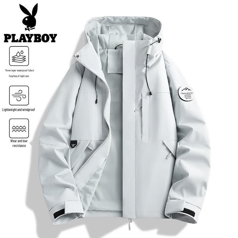 PLAYBOY Men's 3-in-1 Windproof Waterproof Outdoor Jacket