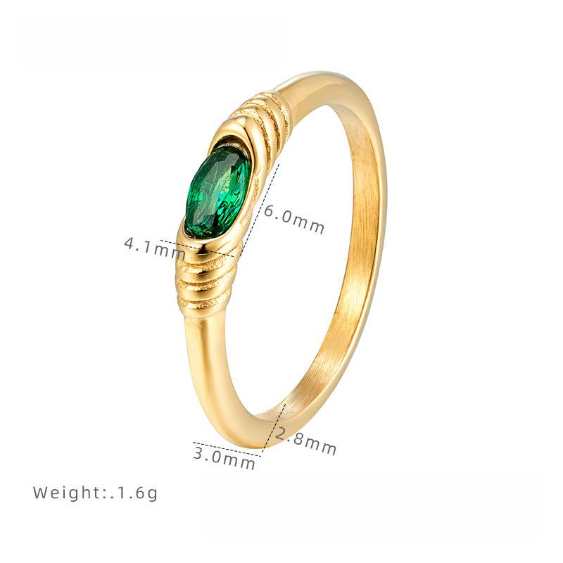 

Мини Кольцо с цирконом в форме гусиного яйца, Женское модное кольцо, Легкая роскошь, Кольцо для ношения в стопке, Ювелирные изделия с гальваническим покрытием из титановой стали 9