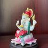 Artistic Hindu Ganpati Idol Handpainted Meditations Decors Resins Elephant God Ganpati Statue Spiritual Religious Gift