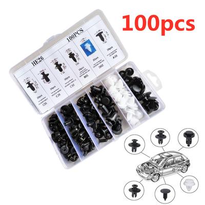 Clip de sujeción para guardabarros de coche, pasador de retención, remache, parachoques para panel de puerta, kit de sujeción, bolsa/caja, 50/100 piezas