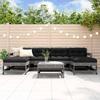 Garden Sets - Maison Exclusive - Solid Pine Wood - 7 Pieces with Grey Cushions - Modular Design