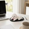 Creative Gifts for Anxiety Cute Puppy Figurine, Car Dashboard Decoration with Anti-Slip Mat, Desktop Stress Reliever Soft TPR Fidget Toy, Automotive