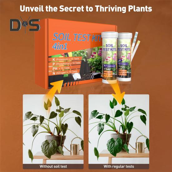 40 Foi Hârtie Test Sol 4 în 1 Kit Test Sol pentru PH Azot Fosfor Potasiu Set Tester Sol Interior Exterior pentru Grădină Curte Fermă