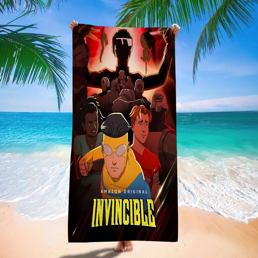 I-Invincible Season 2 Big Microfiber Beach Towels Quick Dry Towel Sand Beach Towels Pool Towel For Travel Swim Pool Yoga
