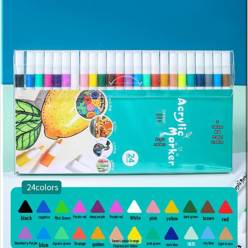 80-Color Water-Based Acrylic Markers for Kids' Graffiti and DIY Painting
