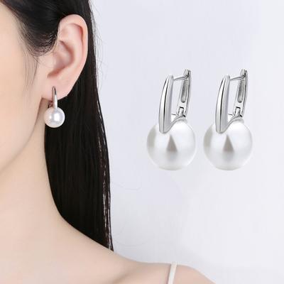 1 Pair Women Earrings Elegant Minimalist Retro Noble Gift Small High Gloss Faux Pearl Girls Earrings Jewelry Accessories