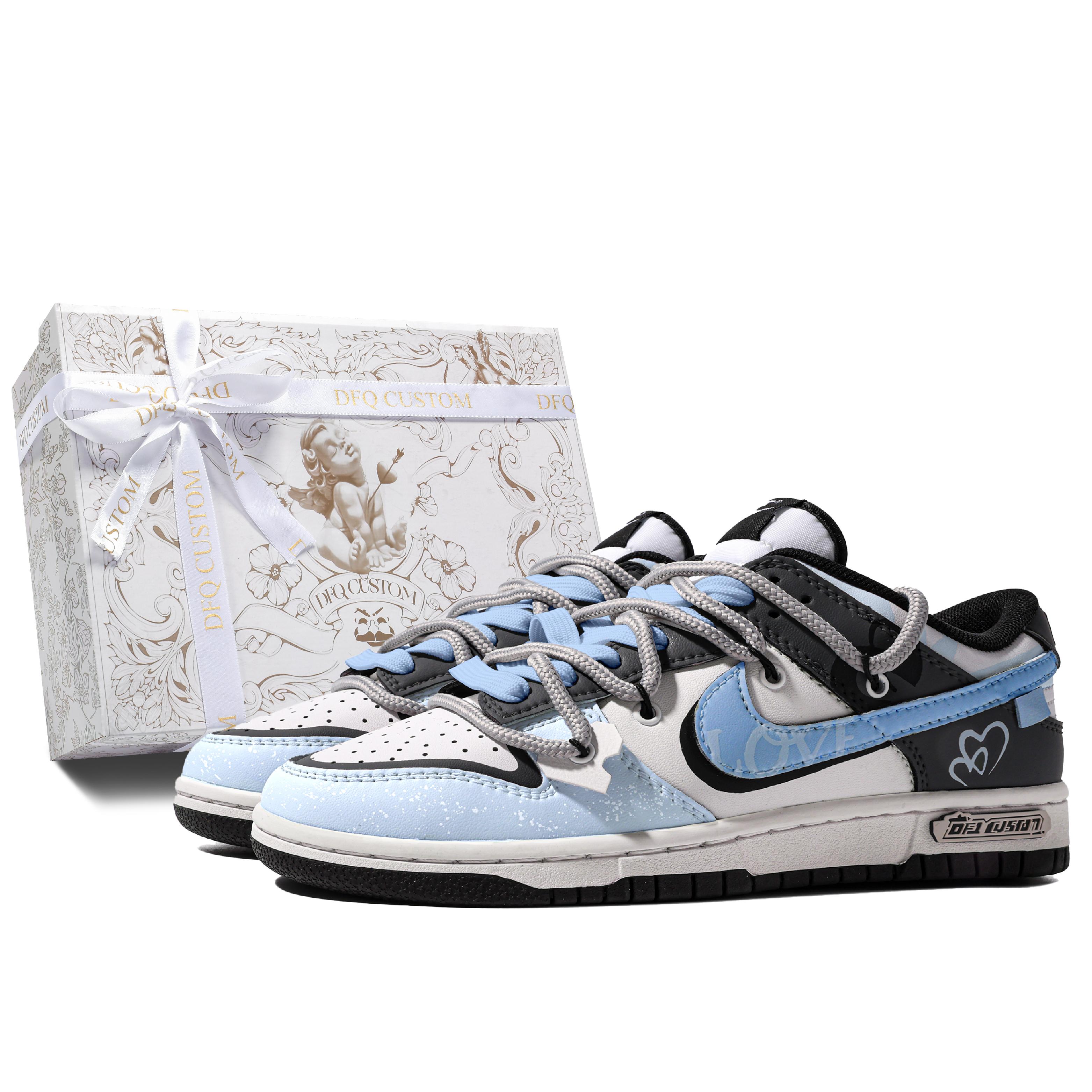 

Nike Dunk Box, Romantic Heartbeat Blue Quick Dry Abrasion Resistant Balance Low top Skateboard Shoes Unisex DD1391-100(TeamM--BOX) 40