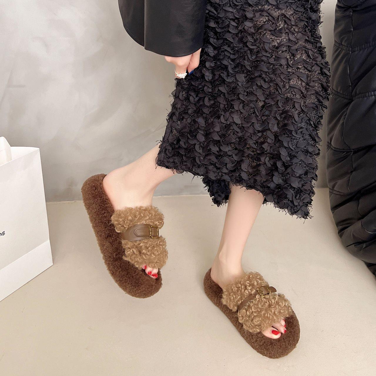 

Mao Mao shoes heightening French 2025 autumn and winter classic new models beautiful Internet celebrities word thick bottom Mao Mao slippers women s c 40 хаки