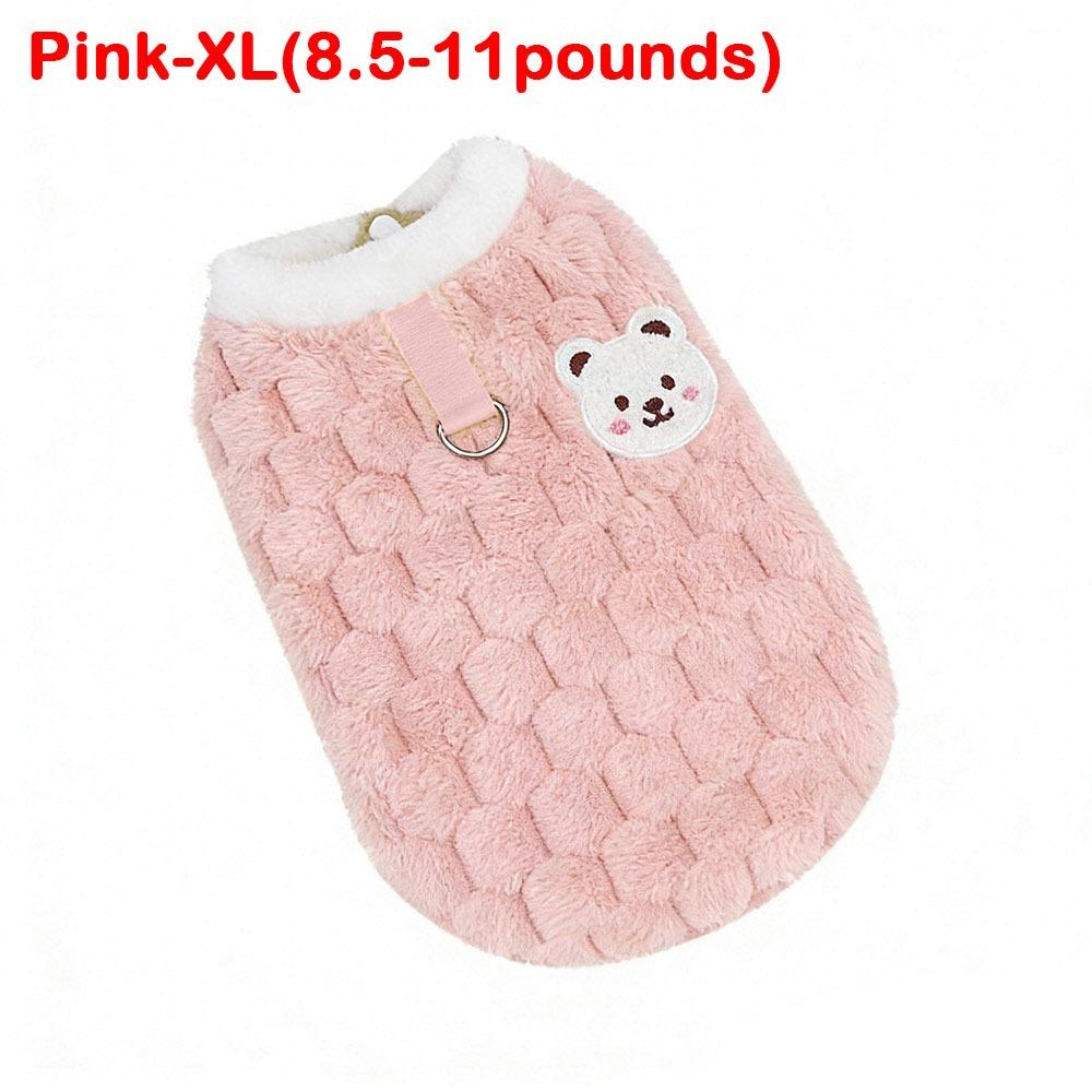 New Warm Winter Cat Clothes Cartoon Bear Cold Protection Cat Vest Fleece Pet Apparel for Small Dogs Puppies Kitten