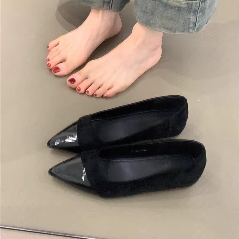 Gentle fairy single shoes temperament elegant suede with skirt pointed inner height-increasing shoes