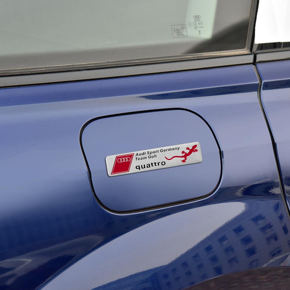 2pcs 3D Aluminum Car Stickers Side Body Tail Trunk Decoration Decal For Dgrb6 Sport Germeny QUATTRO Emblem Auto Refit Accessories