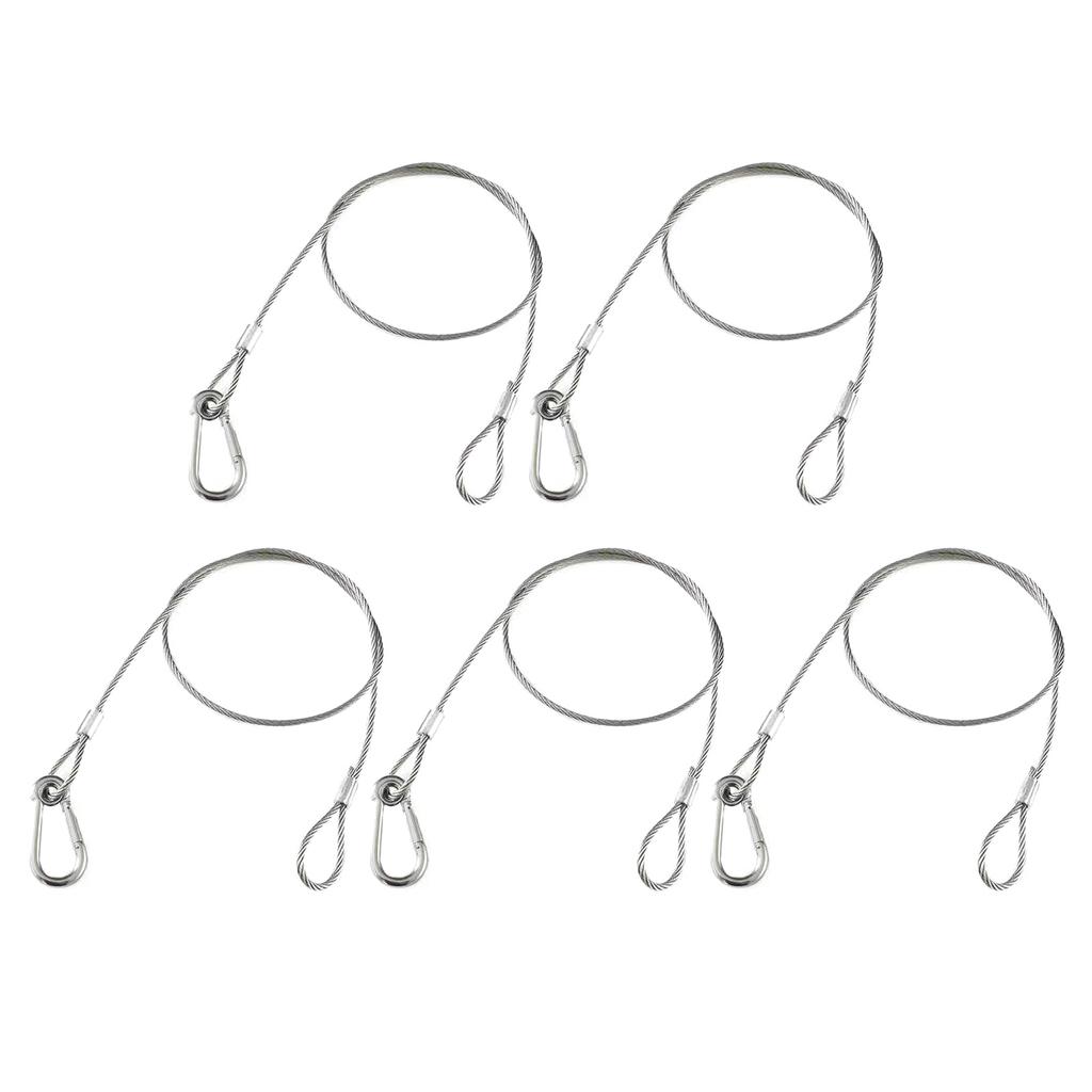 High Strength Safety Cable Pack of 5/10 for Stage Lighting and Industrial Use 3x700mm Stainless Steel Rope