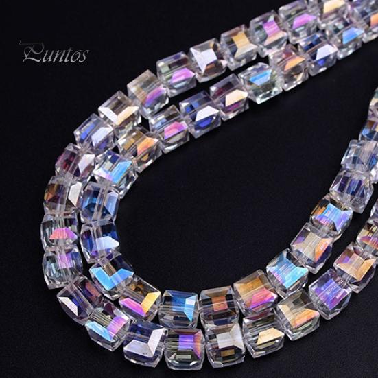 100ks/šarže 4/6mm AB barevné DIY křišťálové korálky pro výrobu šperků Dekorativní