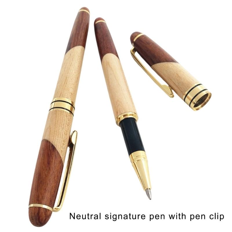 Wood Ballpoint Pen with Metal Pen Clip Business Roller Pen Office Singing Pen For Writing Note Taking Journaling