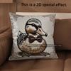 2D Adorable Duck Bow-Tie Pattern Pillow Covers Pattern Cushion Cover Suitable For Sofa Bedroom Car Pillow Cover