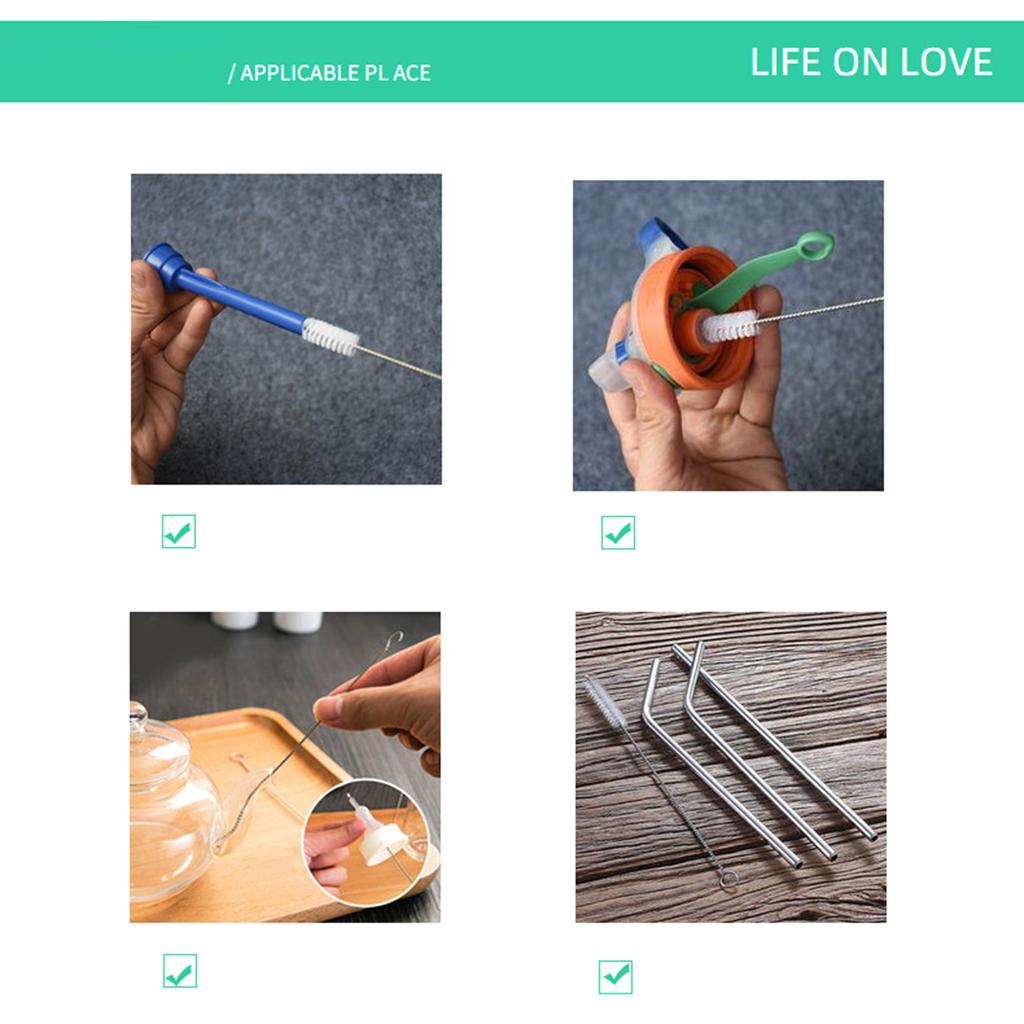 Čisticí kartáče Kartáč na láhev Kartáč na láhev Dlouhý kartáč na mléčnou hadici Nylonový kartáč na brčka pro zkumavky Tryska konvice