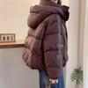 Korean Elegant Cotton Parkas Hooded Winter Oversize Coat Thick Warm Loose Puffer Jacket Female Solid Fashion Zipper Outwear New