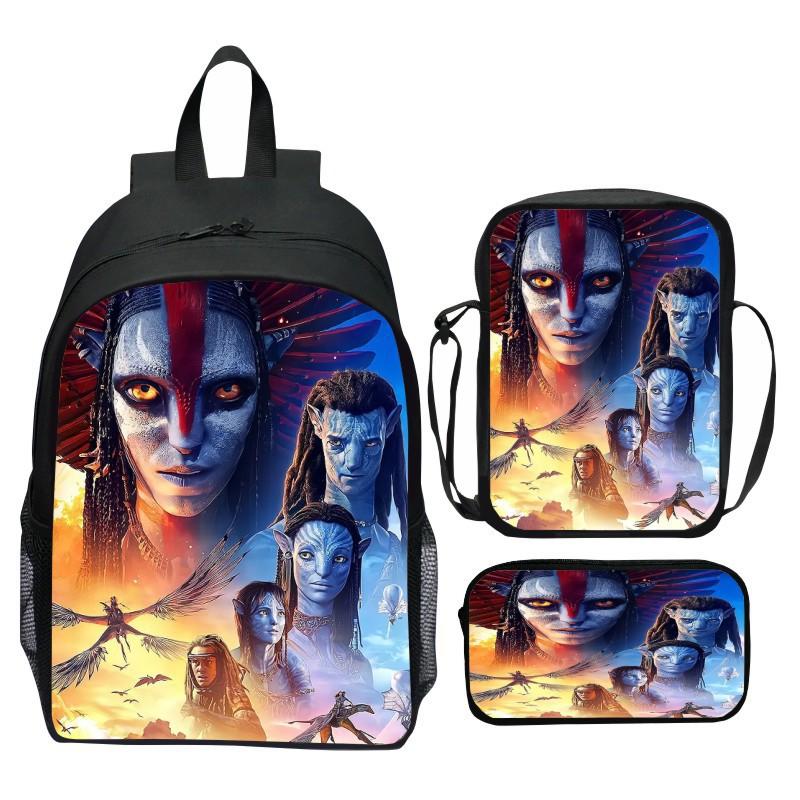 Printed Backpack Set 3-Piece Cartoon Movie Themed School Bag for Kids
