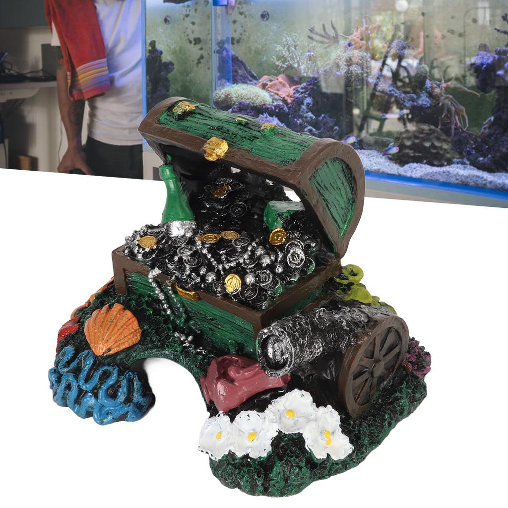 Aquarium Treasure Box Ornament   Cave Lifelike Resin Jewelry Box Decoration for Freshwater Saltwater