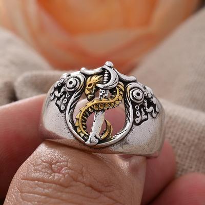 Vintage LOL Bill Givott Game Design Thai Silver Men`s Ring Hand Jewellery Accessories For Boyfriend Best Gifts No Fade