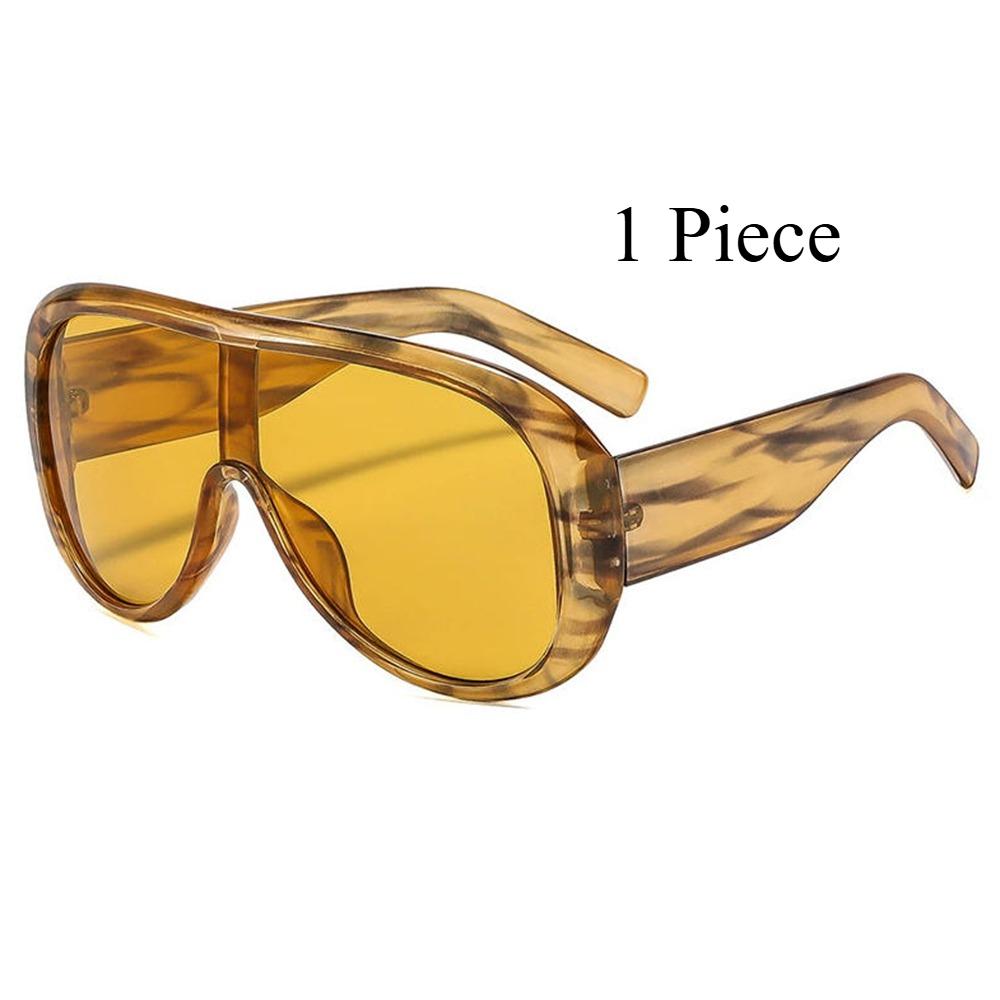 2026 Oversized One-Piece Aviator Sunglasses for Women Integrated Lens Sun Glasses Unisex Retro Shades UV400 Protection Eyewear
